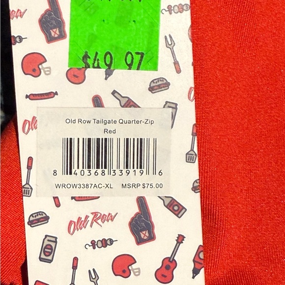 Red OLD ROW Quarter-Zip Pullover (XL) - Picture 7 of 7
